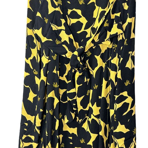 New L*Space Floral Button Front Mykonos Dress Yellow & Black Women Small NWT - Picture 6 of 10